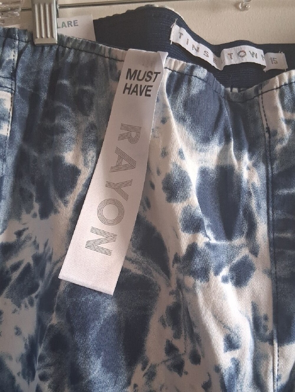 Tinsel Blue and White Tie-Dye Jeans Size 15 - Picture 4 of 7
